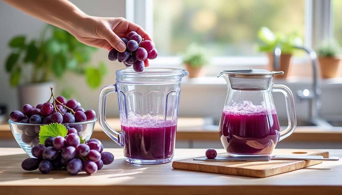 découvrez comment préparer un délicieux jus de raisin maison avec un blender grâce à nos étapes simples et astuces pratiques. savourez une boisson fraîche et naturelle en un rien de temps !