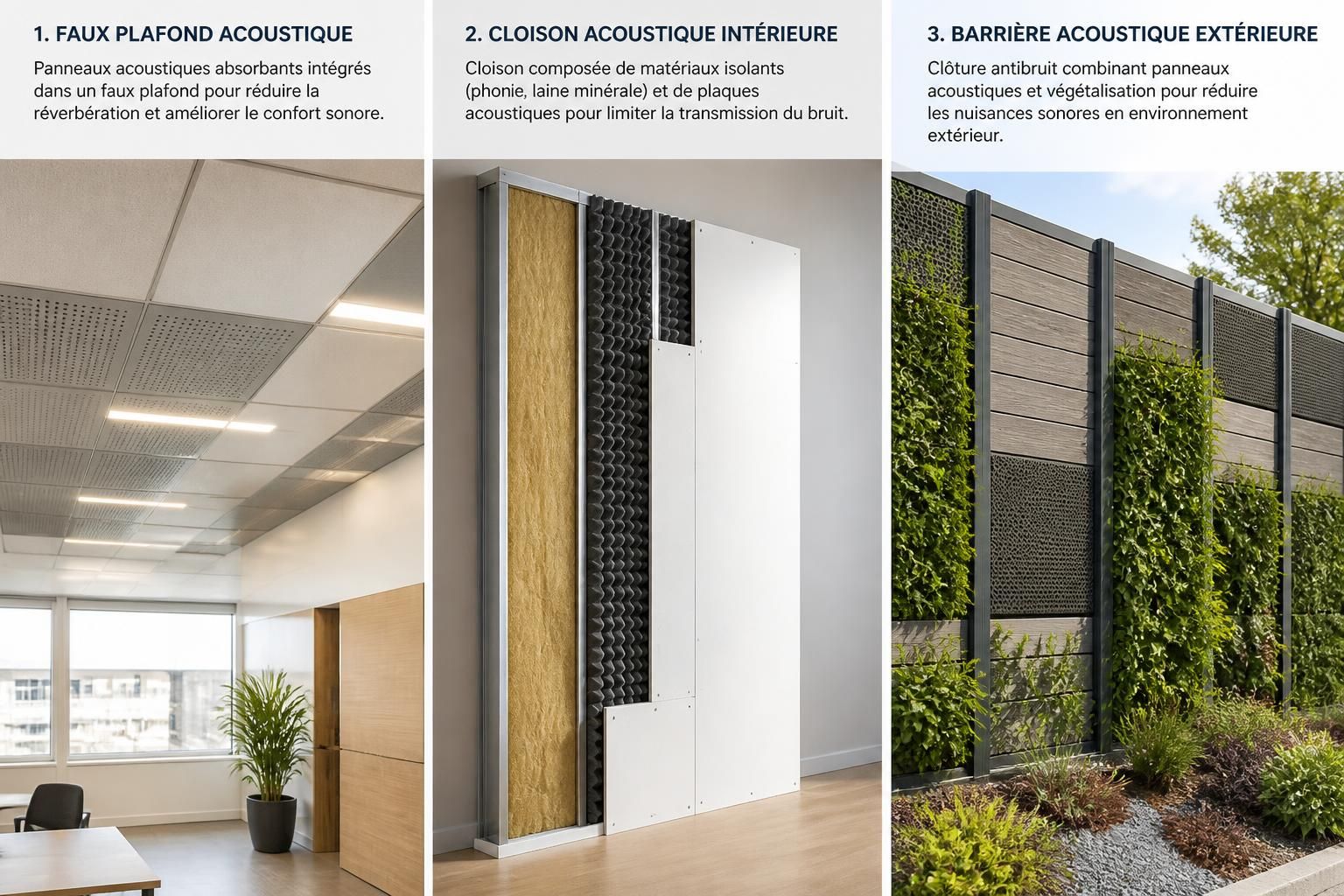découvrez des solutions efficaces de barrières phoniques adaptées aux faux plafonds, cloisons et espaces extérieurs pour réduire le bruit et améliorer le confort acoustique.