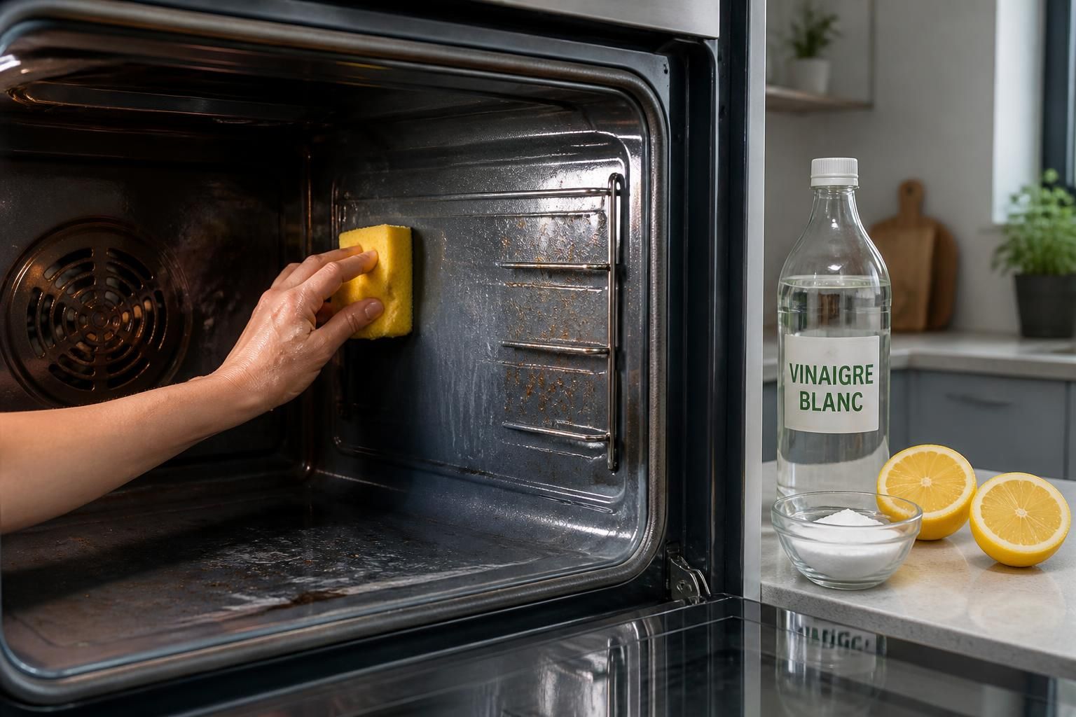 découvrez comment nettoyer votre four naturellement et efficacement avec des ingrédients simples comme le citron, le vinaigre blanc et le bicarbonate de soude pour un résultat impeccable.