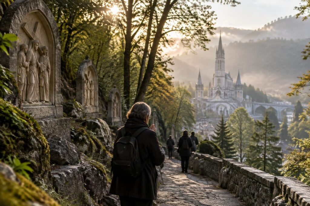 découvrez un chemin de croix à lourdes, ponctué de prières et de réflexions pour méditer sur la passion du christ et nourrir votre foi.